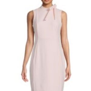 Elegant Pink Bow Sleeveless Dress